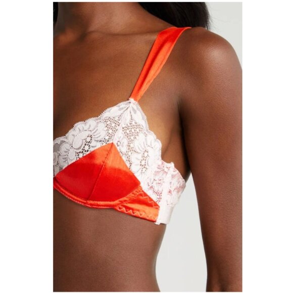 Free People x We Are HAH After Hours Bra Blood Orange Lace Padded Sz 30-38D NWT - Picture 5 of 8